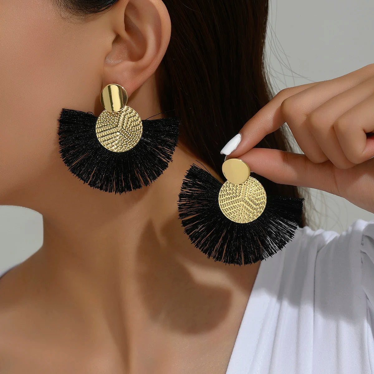 MoonFringe Earrings