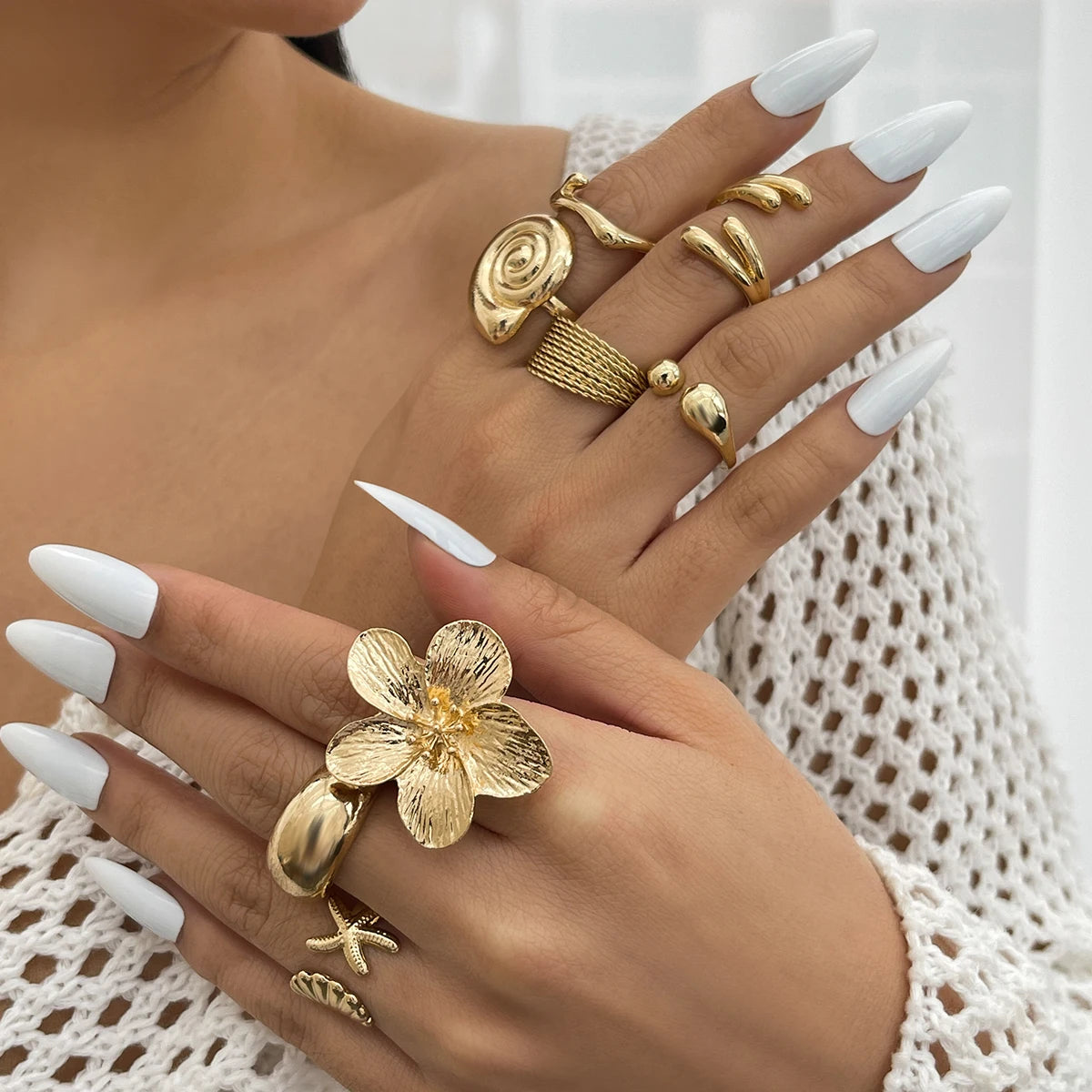 TwilightBlossom Ring Set